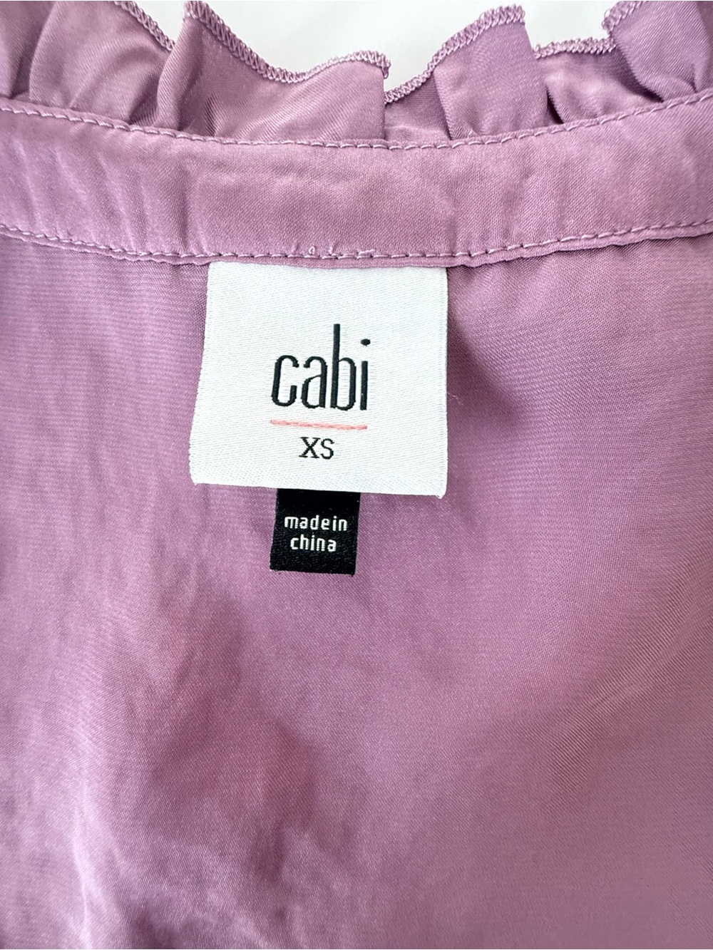 Cabi Dusty Mauve Ruffle Neck Sleeveless Blouse XS - Picture 5 of 8